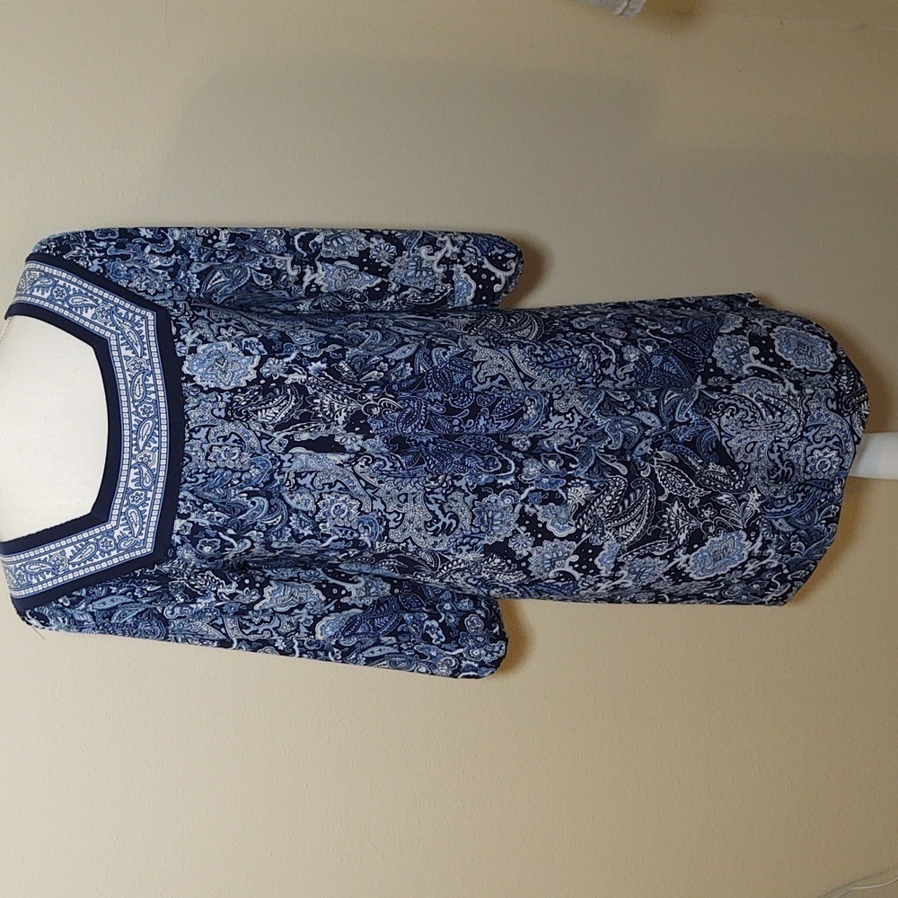 Michael Kors Women's Blue and White Smock Dress - Picture 3 of 7